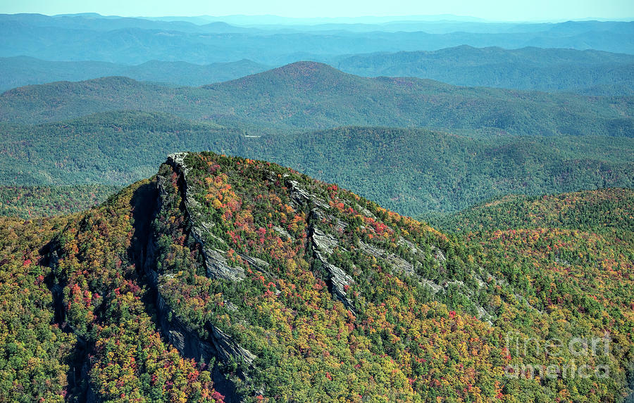 Linville Gorge Wilderness Hawksbill Mountain with Peak Autumn Co Photograph by David Oppenheimer