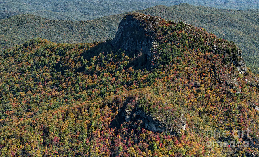 Linville Gorge Wilderness Table Rock Mountain with Peak Autumn C Photograph by David Oppenheimer