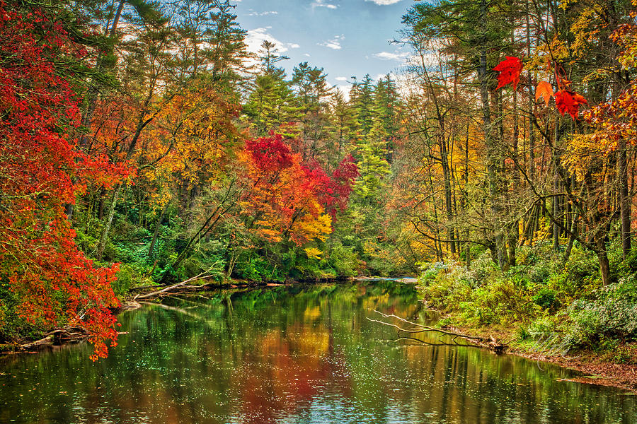 Linville River in Fall Photograph by Meta Gatschenberger