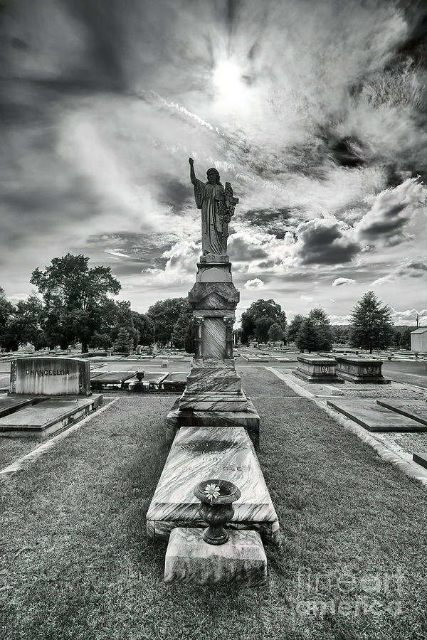 Linwood Cemetery, Columbus, Georgia In Black And White Photograph by Felix Lai