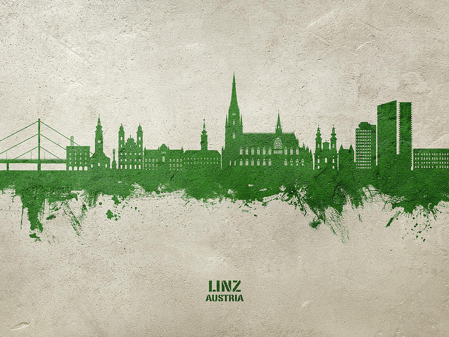 Linz Austria Skyline #64 Digital Art by Michael Tompsett