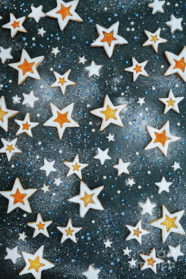 Linzer Star Cookies Pattern Photograph by Tim Gainey