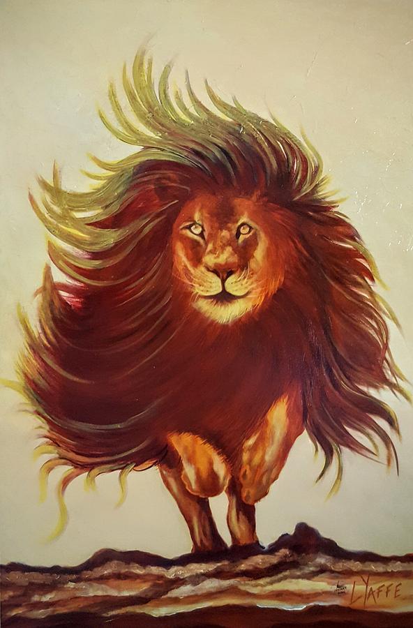 Lion with Long Mane Painting by Loraine Yaffe - Fine Art America