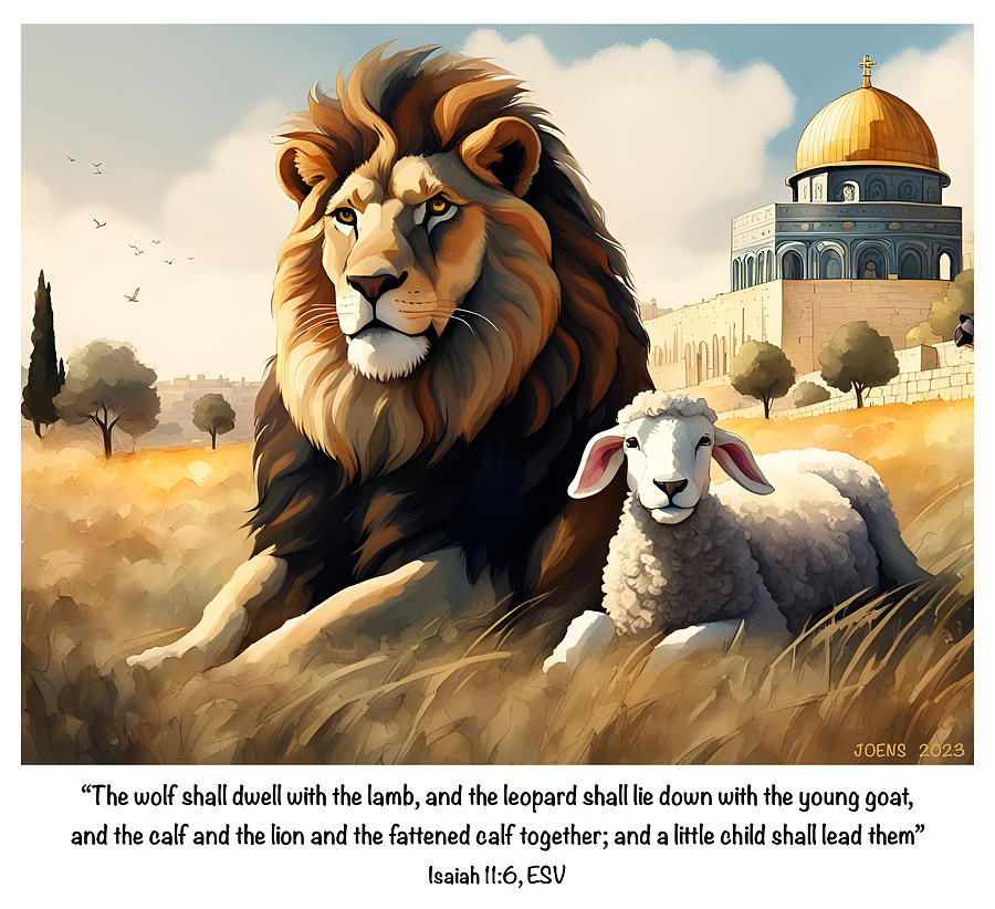 Lion and the Lamb Digital Art by Greg Joens