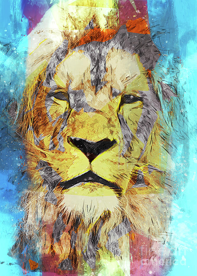 Lion Art #lion #animals Mixed Media by Justyna Jaszke JBJart