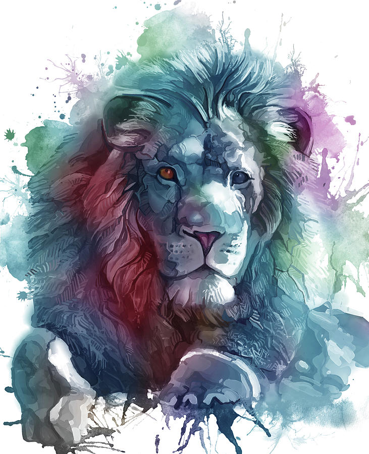 Lion Artistic Colorful Digital Art