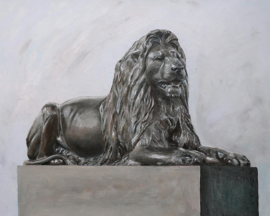 Lion at Trafalgar Painting by Elizabeth Lock