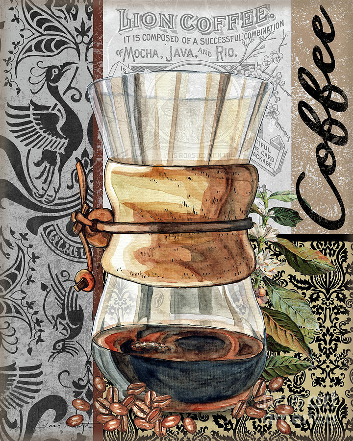 Lion Coffee D Mixed Media by Jean Plout