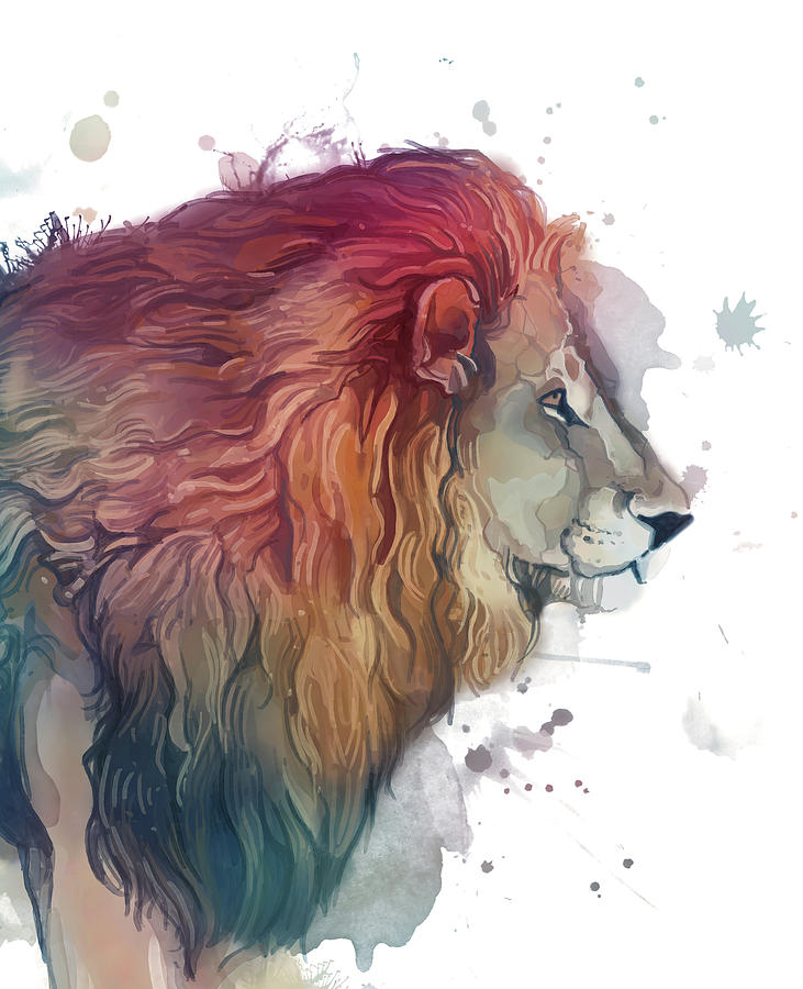 Lion Color Silhouette Digital Art