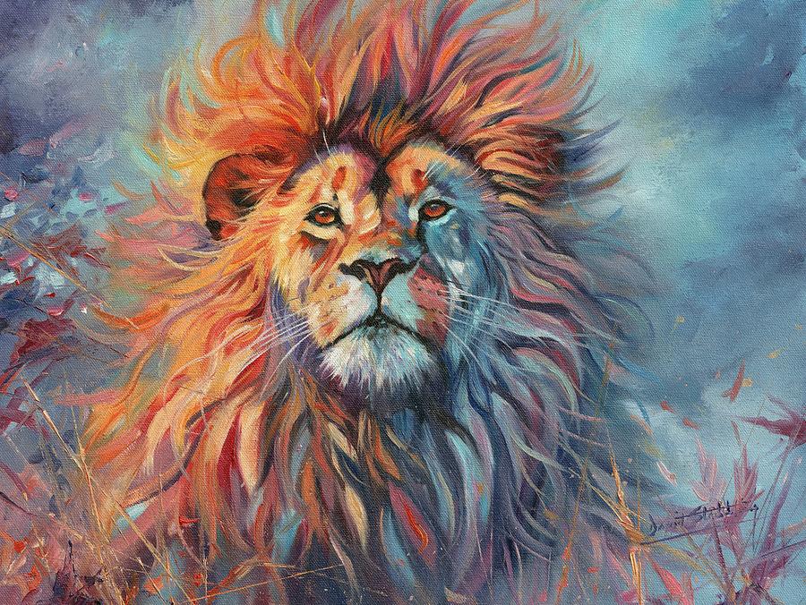 Lion Painting - Lion Country by David Stribbling