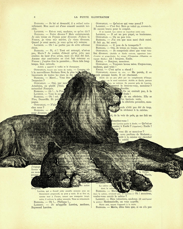 Lion Mixed Media - Lion couple by Madame Memento