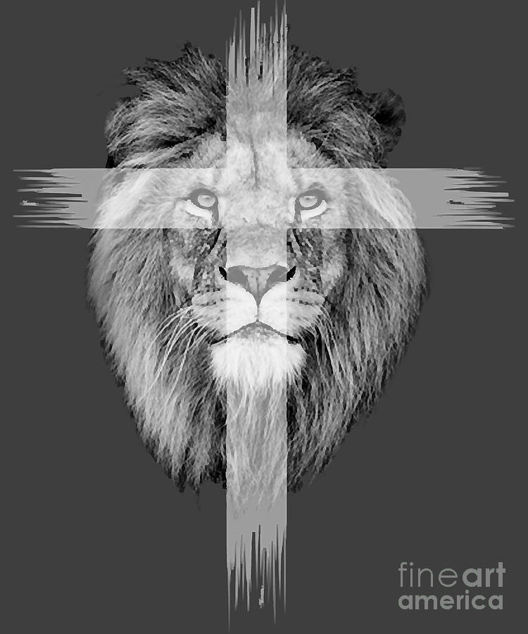 Lion Cross Digital Art by Ana Rupp - Fine Art America