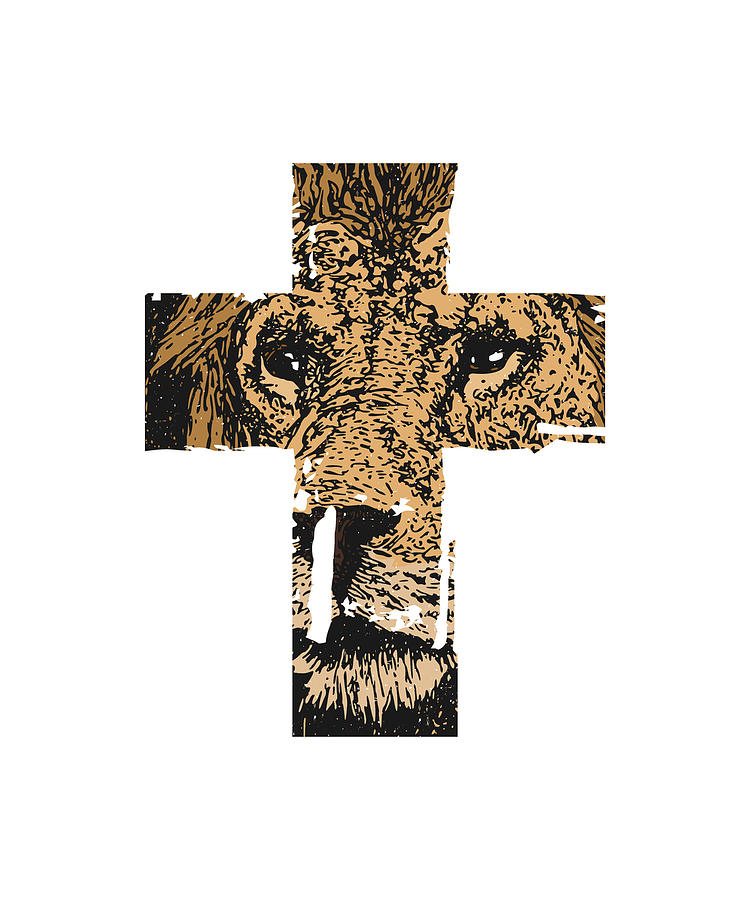 Lion Cross Christian Digital Art by Oleksii Avdieiev Fine Art America