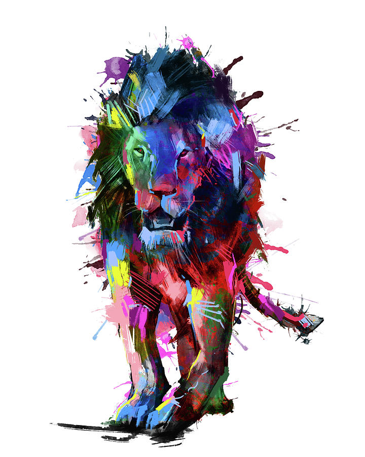 Lion Expressionism Digital Art