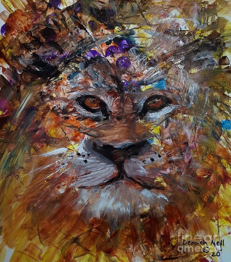 Lion Eyes Painting by Deborah Nell