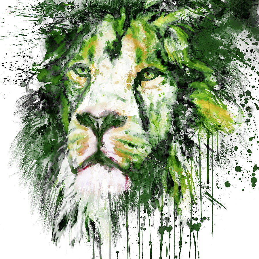 Nature Painting - Lion Face Closeup by Marian Voicu