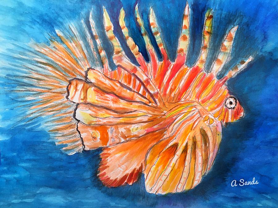 Lion fish Painting by Anne Sands - Fine Art America