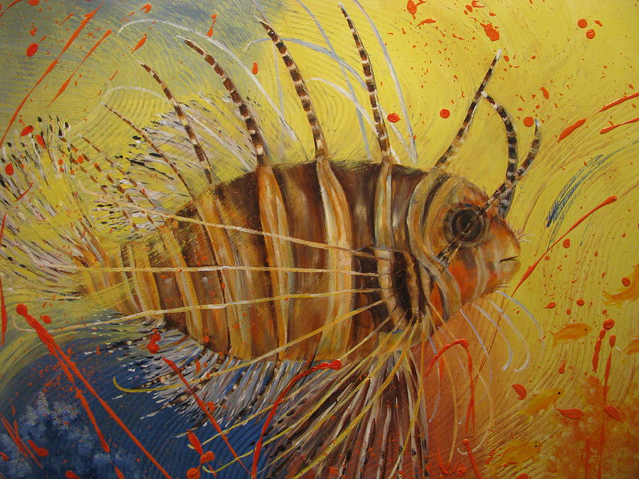 Lion Fish Painting by Barbara Landry