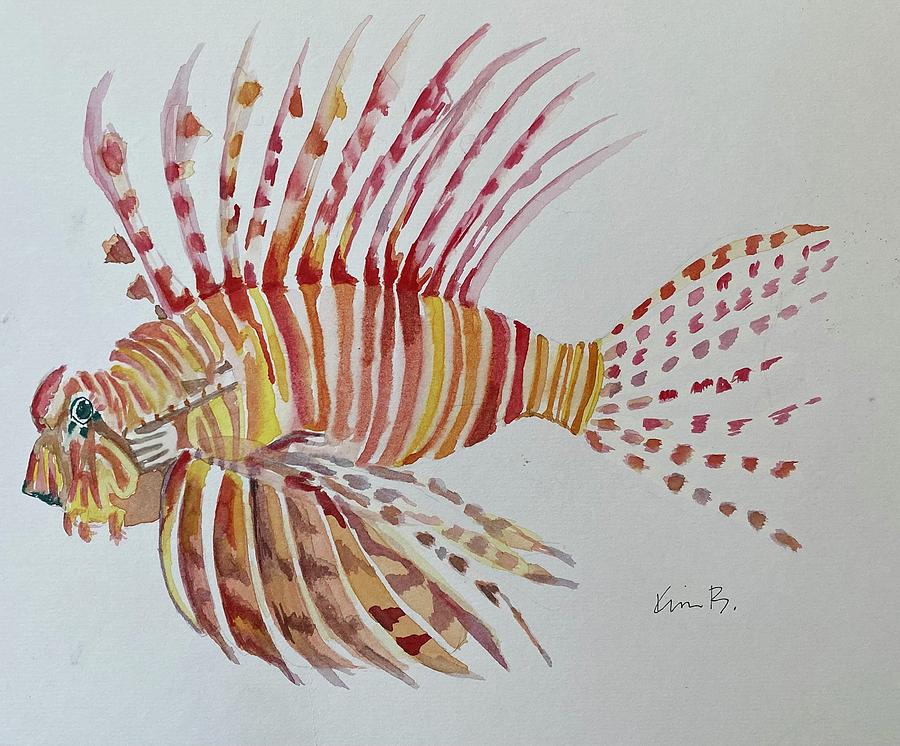 Lion Fish Painting by Kimberly Balentine | Fine Art America