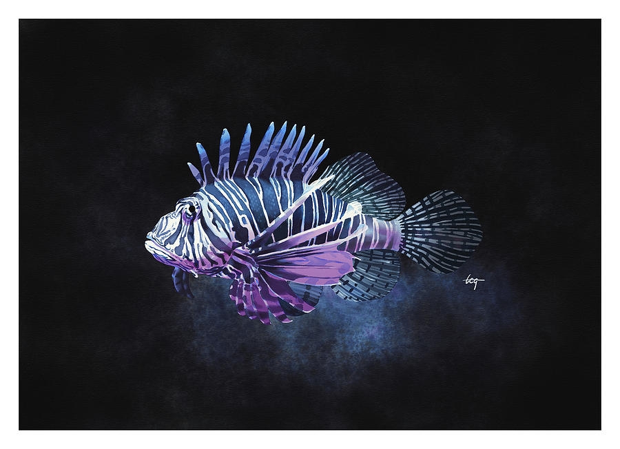 Lion Fish Study Painting by Tom Gehrke