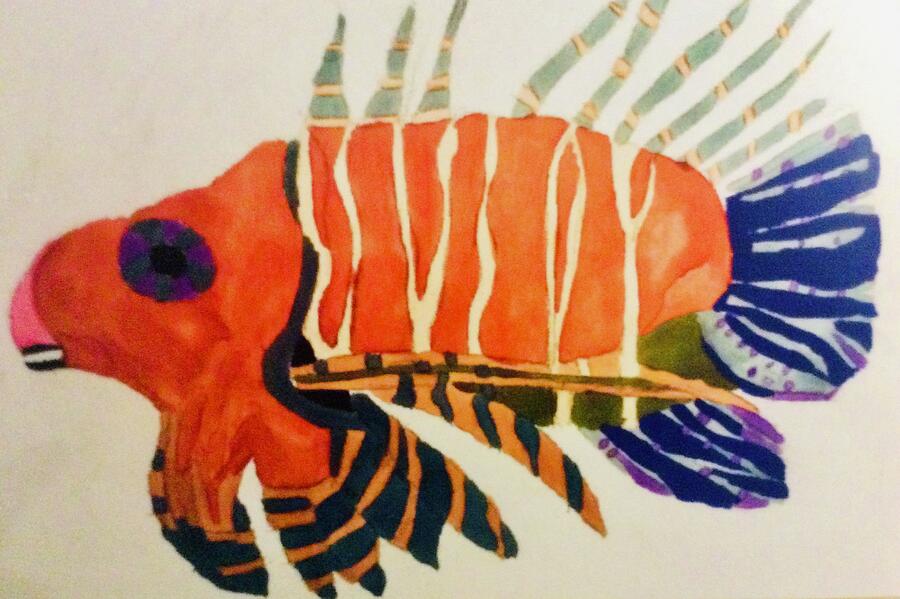 Fish Painting - Lion Fish by Trina Aleman