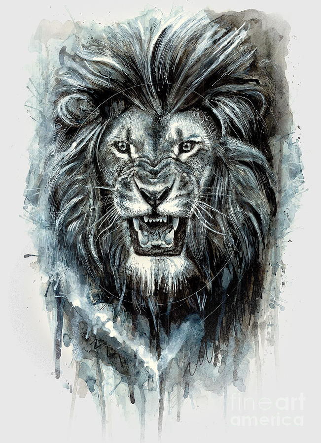 Lion For Apperal Painting by Michael Volpicelli