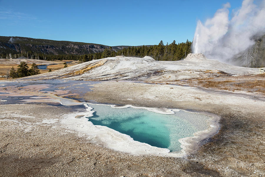 Lion Geyser and Heart Spring, Yellowstone National Park Photograph by ...