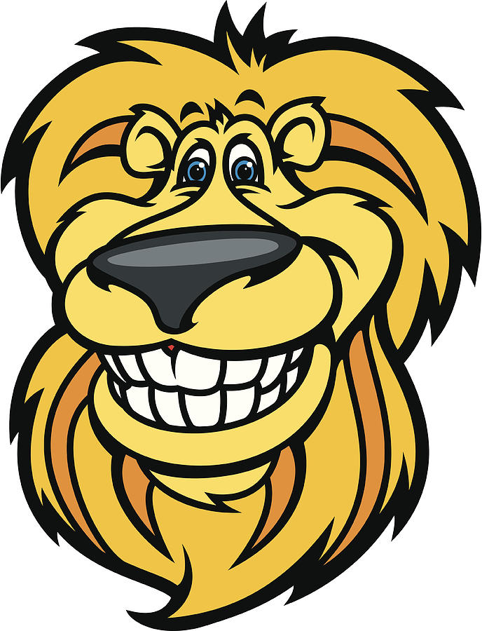 Lion Head Happy Drawing by Daveturton