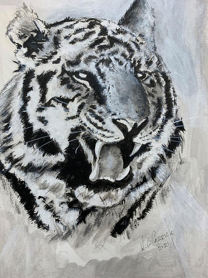 Tiger In Ink Painting by Walter Carrick - Fine Art America
