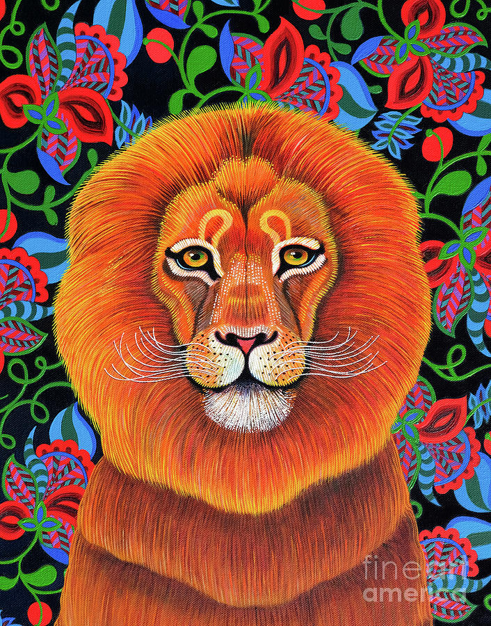 Lion Painting by Jane Tattersfield
