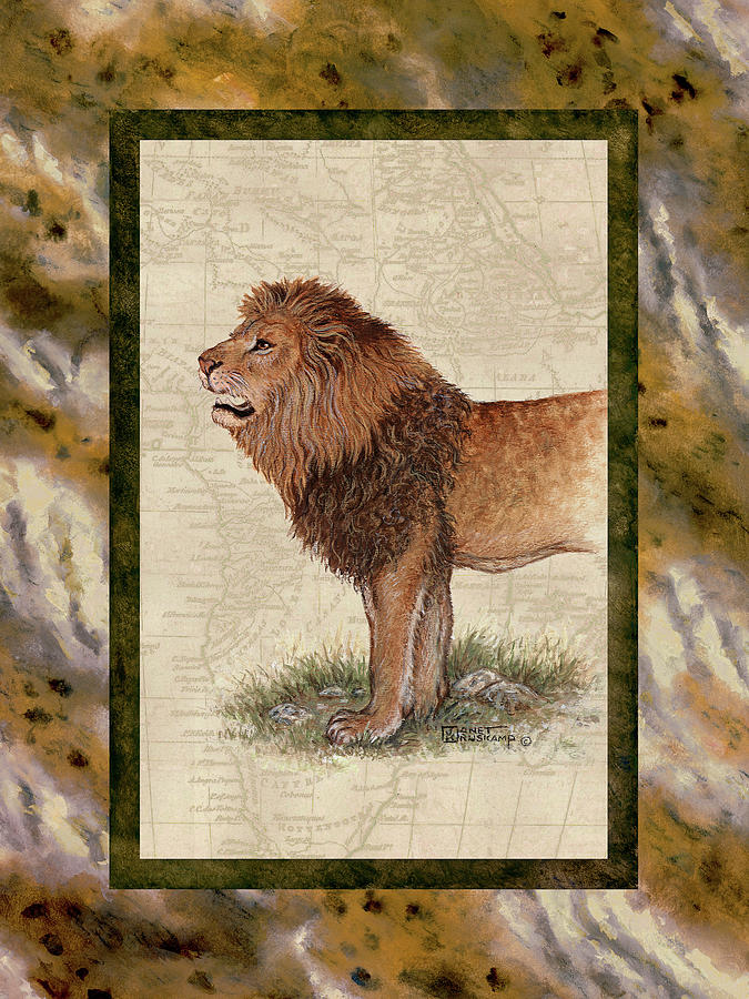 Lion Painting by Janet Kruskamp