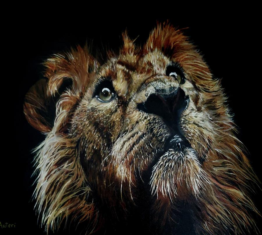 Lion Painting by Joyce Auteri