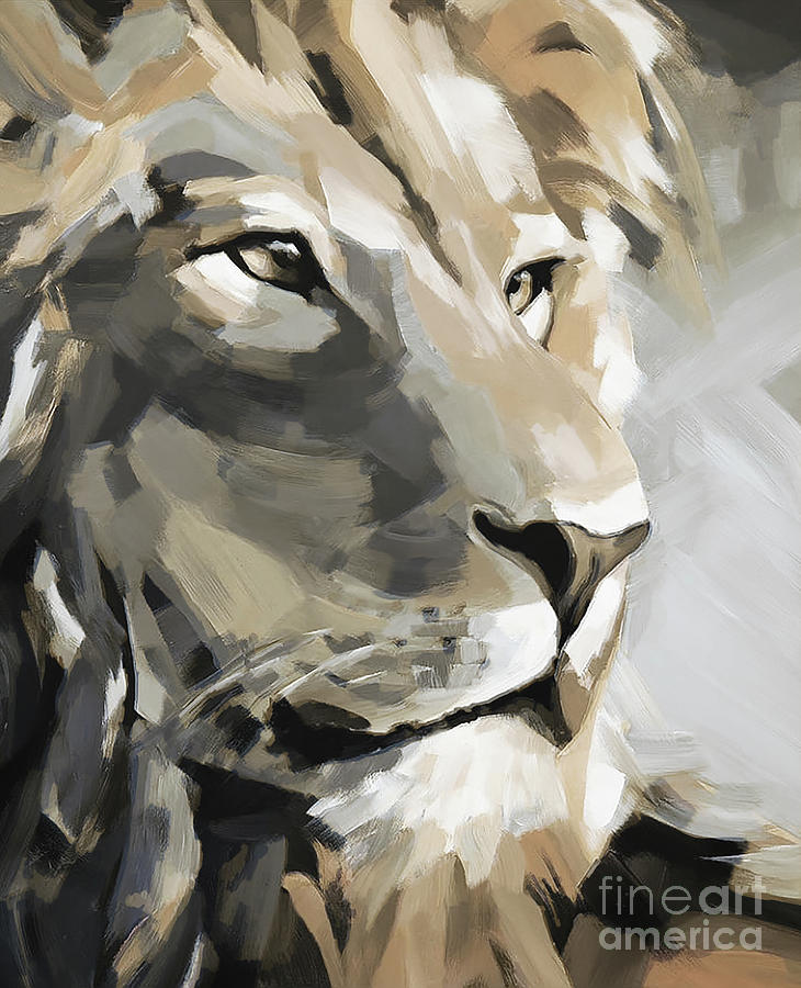 Lion King face 782l Painting by Gull G
