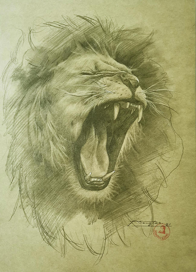 Lion king Drawing by Hongtao Huang