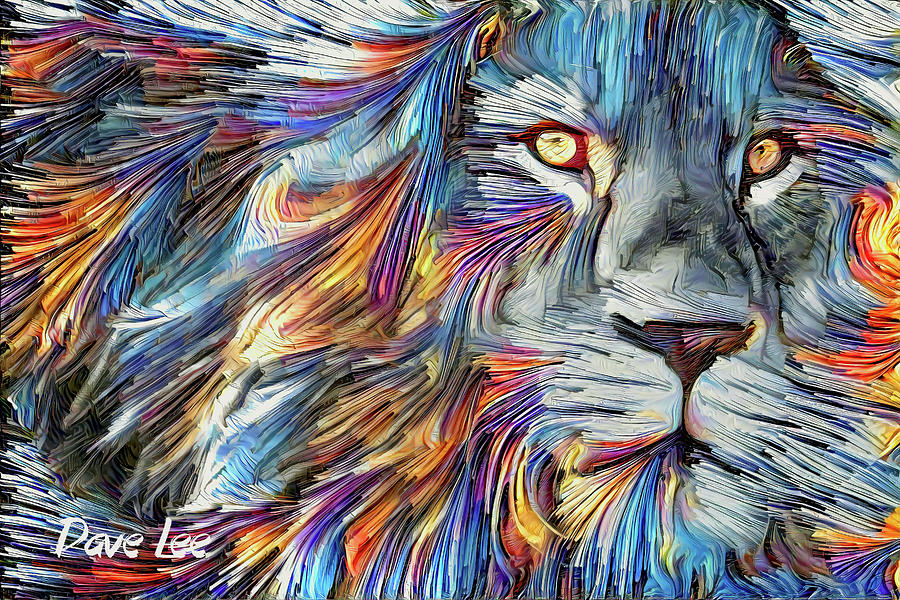 Lion - King of the Colors Digital Art by Dave Lee