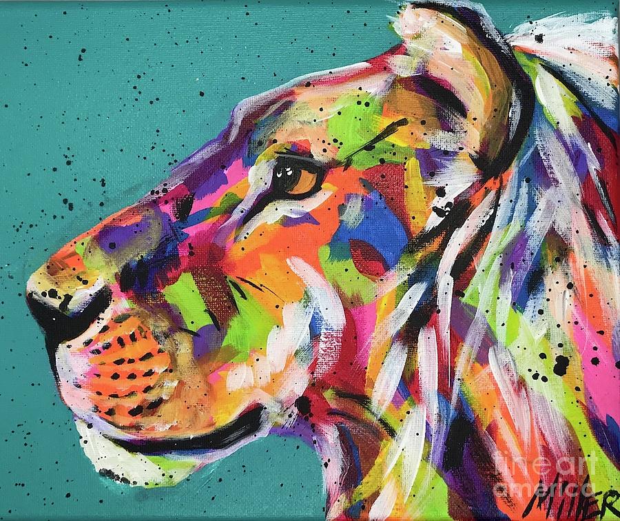 Lion Painting - Lion Love by Tracy Miller