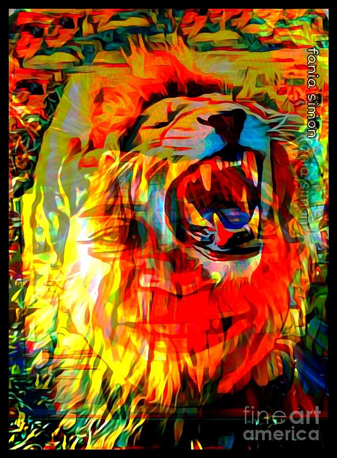 Lion Man Mixed Media by Fania Simon
