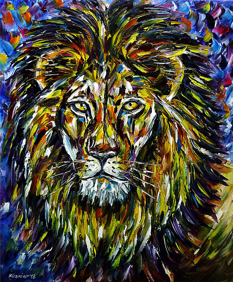Lion Painting by Mirek Kuzniar