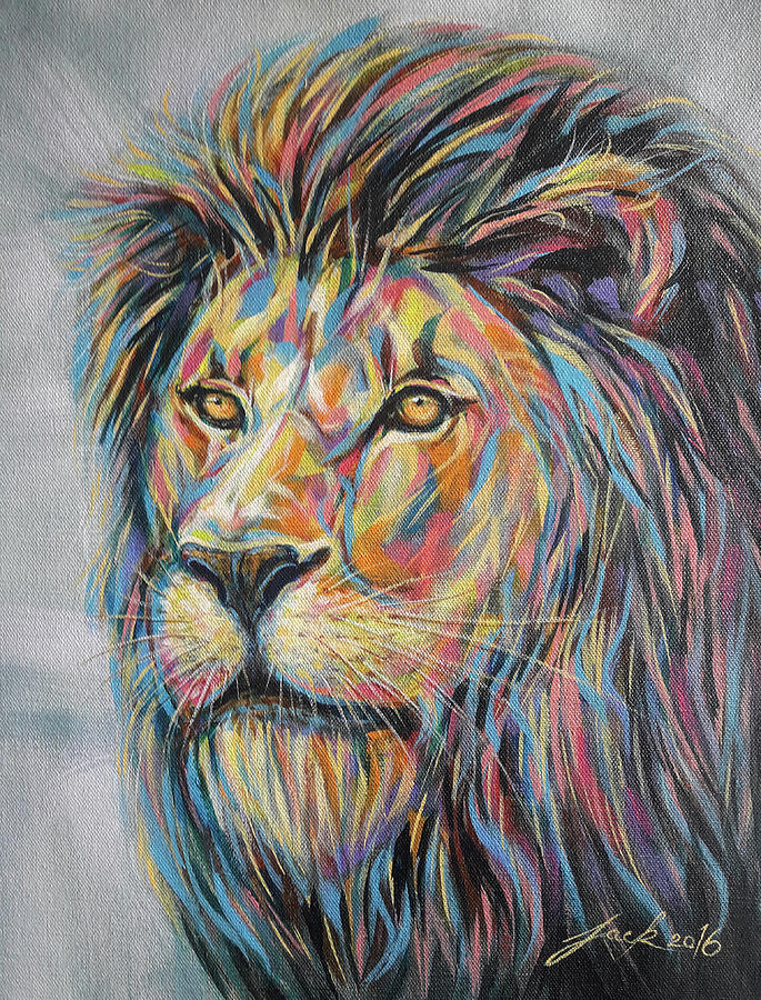 Lion no.3 Painting by Jack No War - Fine Art America