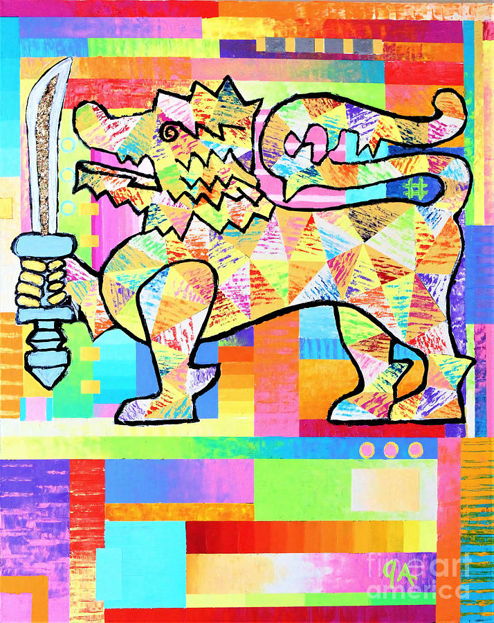 Lion Of Ceylon Painting by Jeremy Aiyadurai