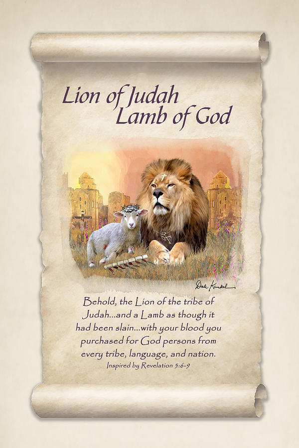 Lion Of Judah Art - Revelation 5 - Lion Of Judah Lamb Of God Painting ...