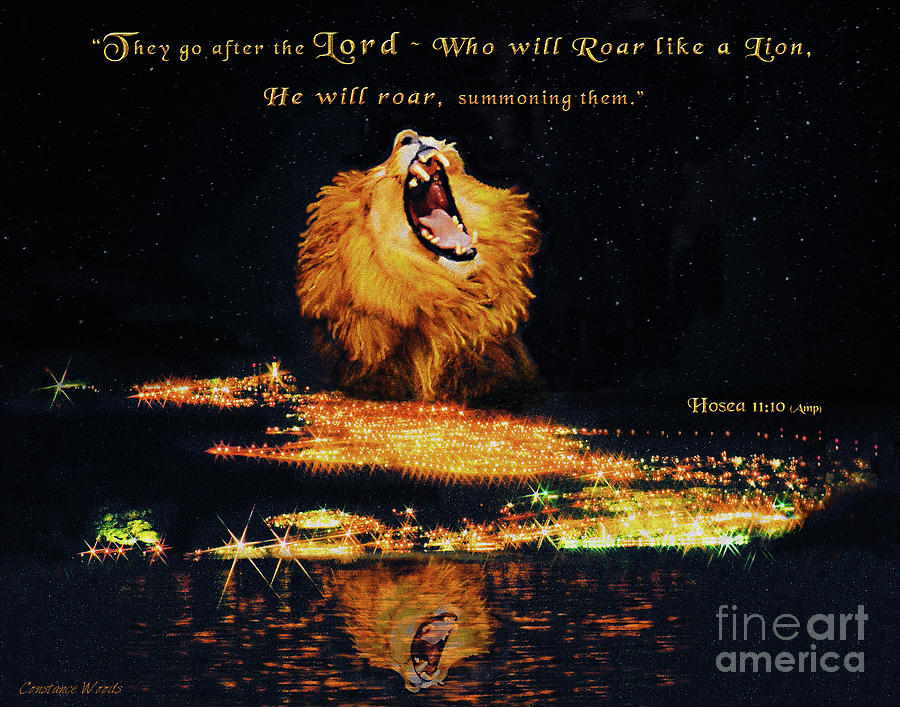 Lion of Judah Roar 1 Digital Art by Constance Woods