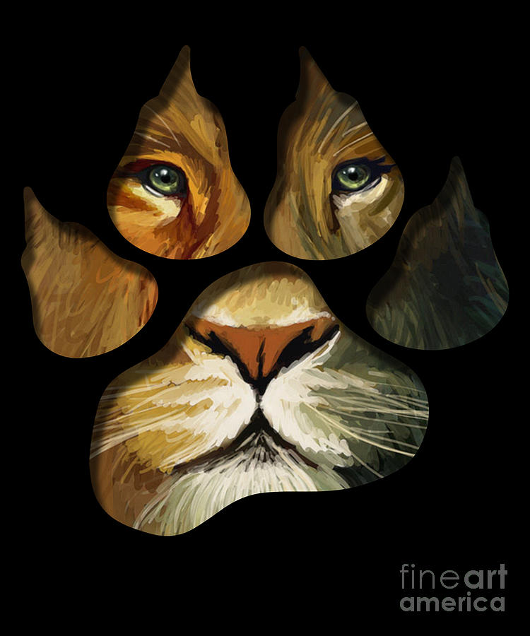 Lion Paw Print Animal Print Drawing by Noirty Designs Fine Art America