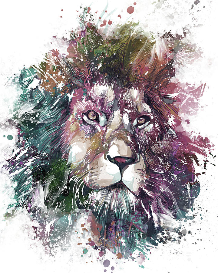 Lion Portrait Artistic Digital Art