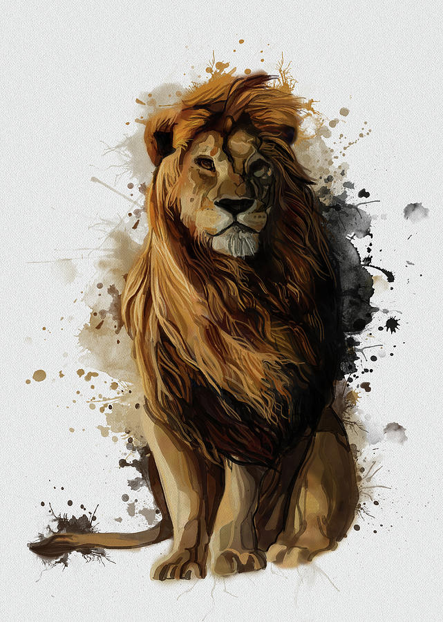 Lion Proud Vintage  Digital Art by Bekim M