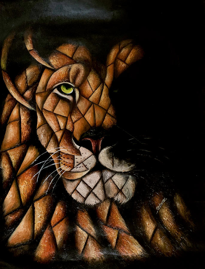 Lion Shade Painting by Peter Ndirangu