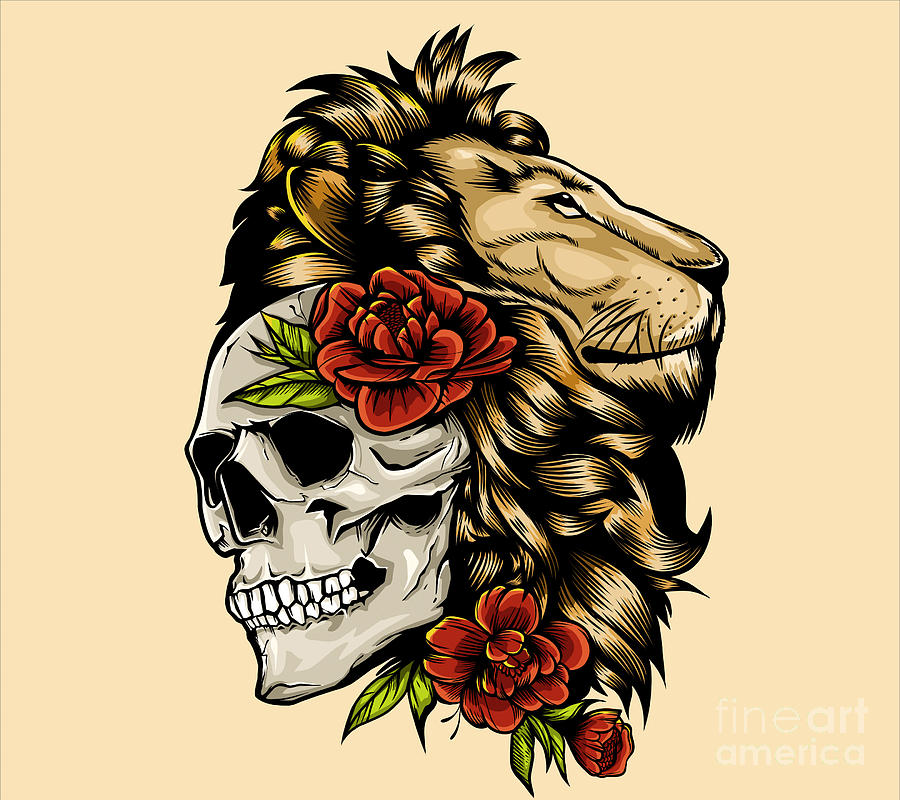 lion skull art