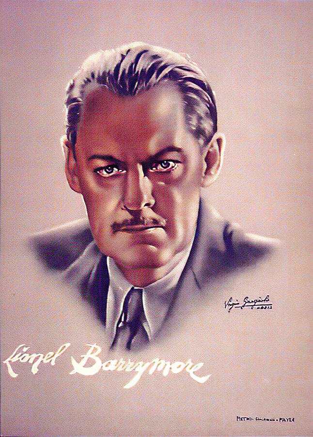 Lionel Barrymore - art by Sergio Gargiulo Mixed Media by Movie World Posters