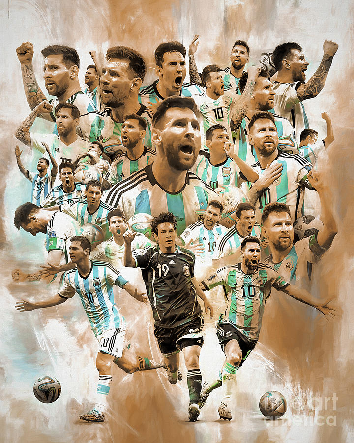 Lionel Messi Actions Painting