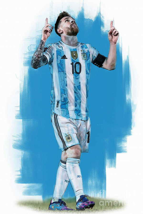 Lionel Messi After Goal Painting by Gull G - Pixels